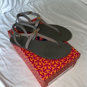 Tory Burch gray sandals